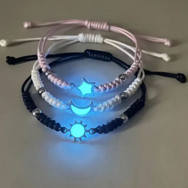 3 Person Best Friend Bracelets Sun Moon and Star