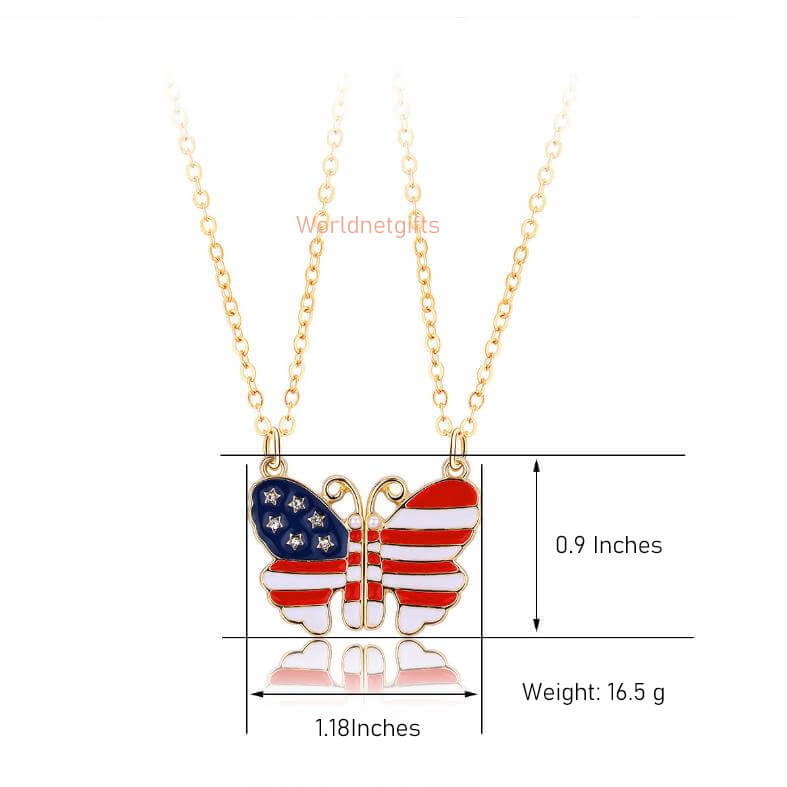 American BFF Butterfly Necklace 2 Pieces