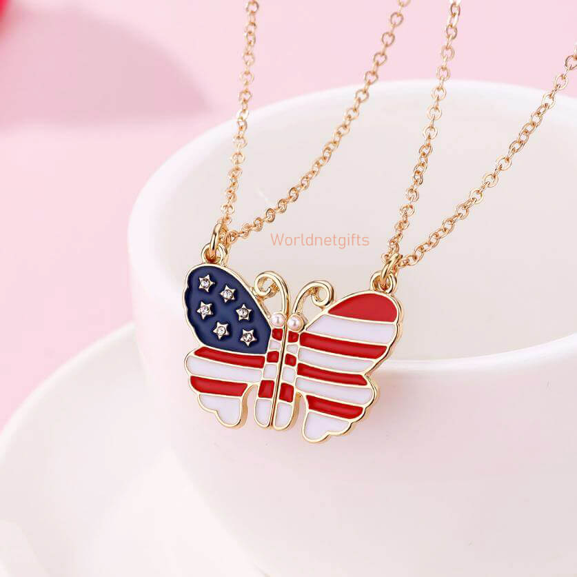 American BFF Butterfly Necklace 2 Pieces