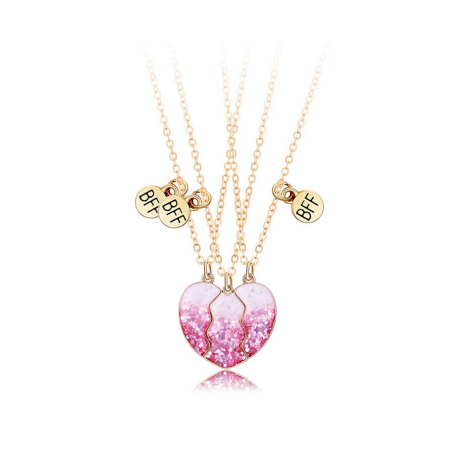 Bling Friendship Heart Magnetic Necklace for 3