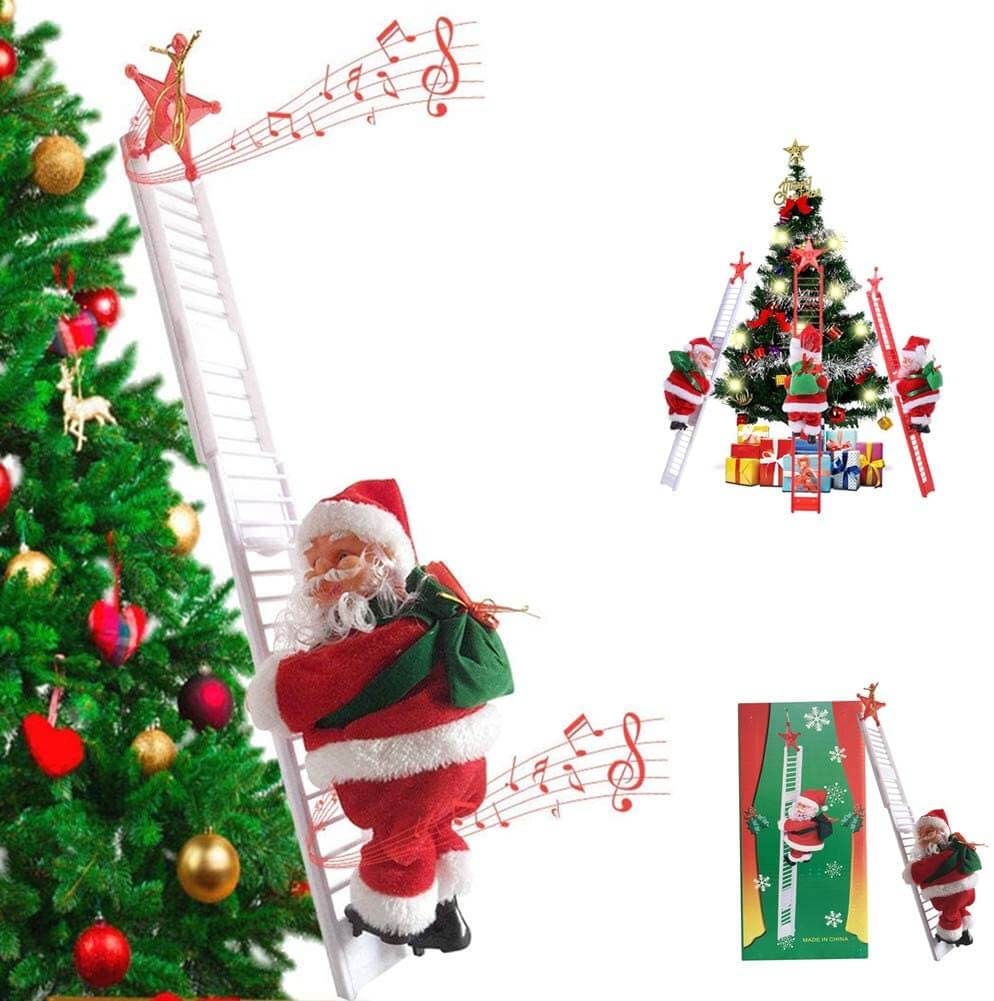 Santa Claus Climbing Ladder Christmas Tree Ornament For Children