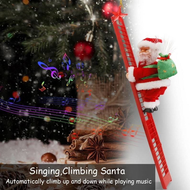 Santa Claus Climbing Ladder Christmas Tree Ornament For Children