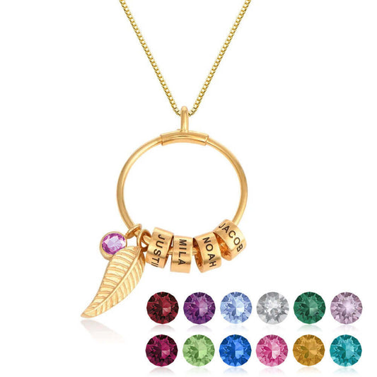 Personalized Birthstone Necklace with Family's Names
