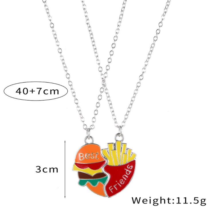 Hamburger Fries Magnetic Necklace