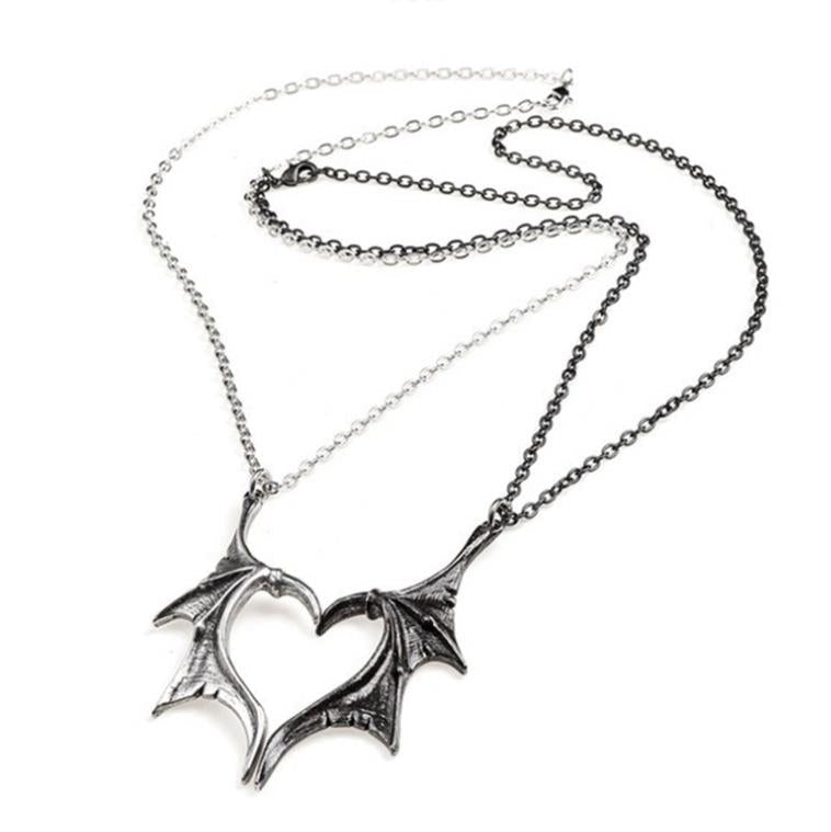 Magnetic Winged Heart Couple Necklaces