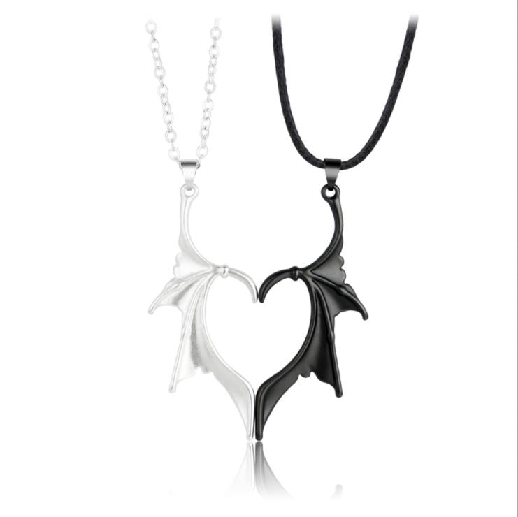 Magnetic Winged Heart Couple Necklaces