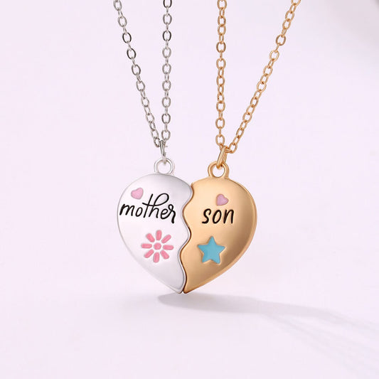 Mom and Son Matching Necklace Magnetic