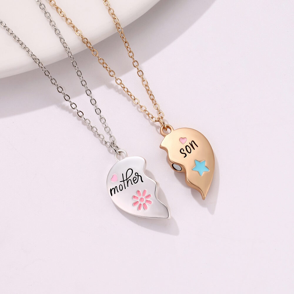 Mom and Son Matching Necklace Magnetic