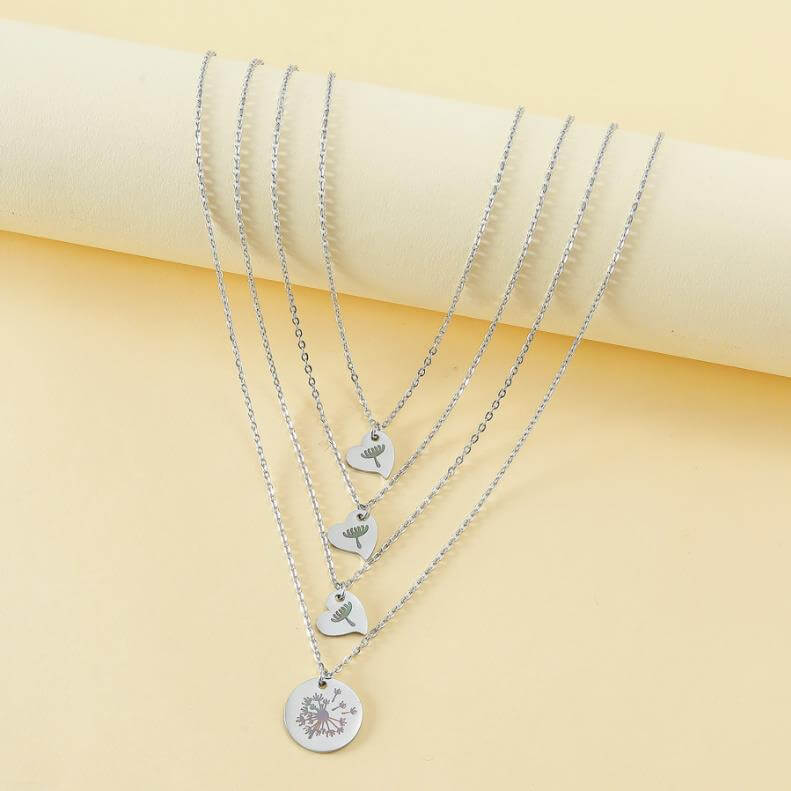 Dandelion Mother-Daughter Matching Necklaces