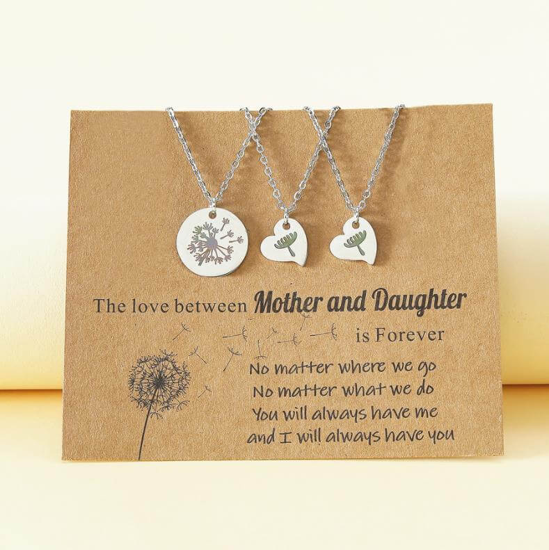 Dandelion Mother-Daughter Matching Necklaces