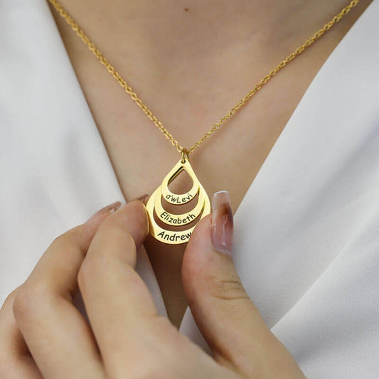 Personalized Names Teardrop Necklace - for Family, Loved Ones & Groups