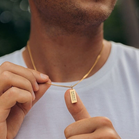 Sleek Bar Necklace with Custom Engravings - Ideal Gift for Friends & Family