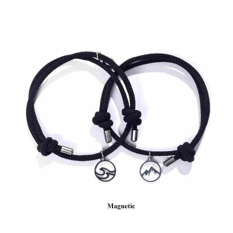 Magnetic Sea & Mountain Couple Bracelet Set