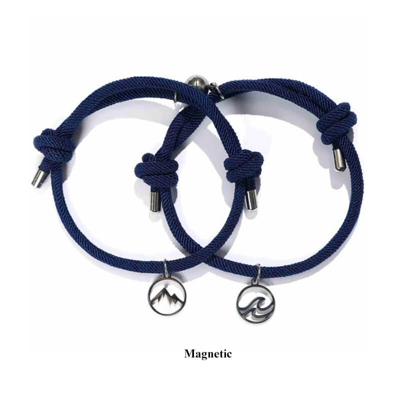 Magnetic Sea & Mountain Couple Bracelet Set