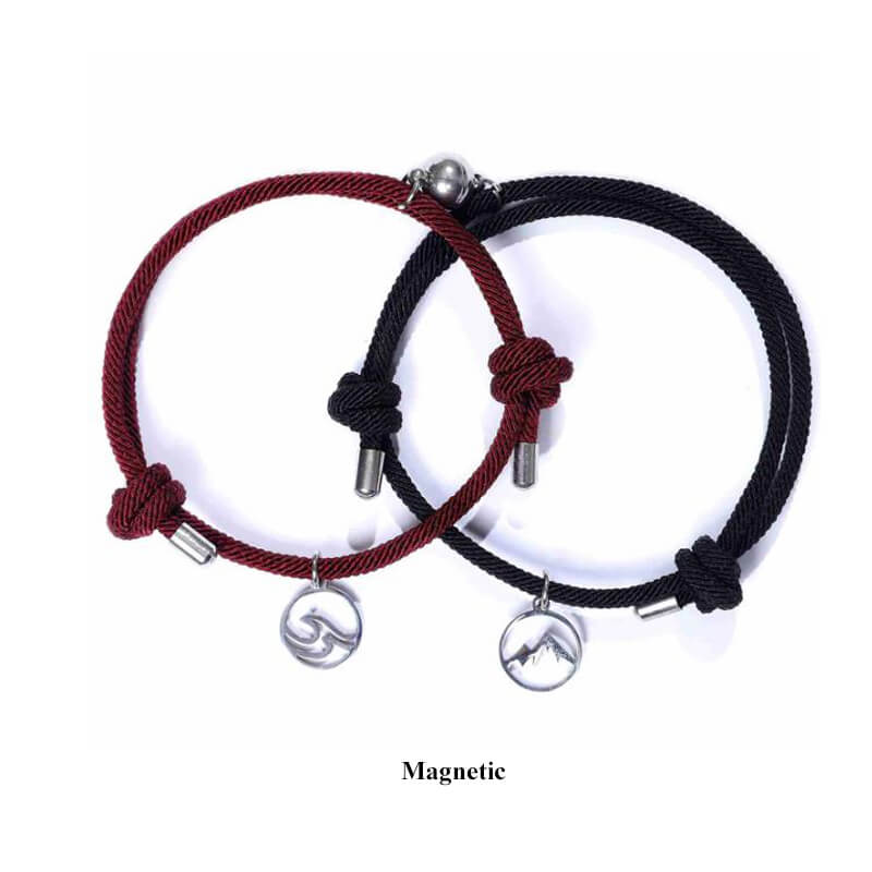 Magnetic Sea & Mountain Couple Bracelet Set
