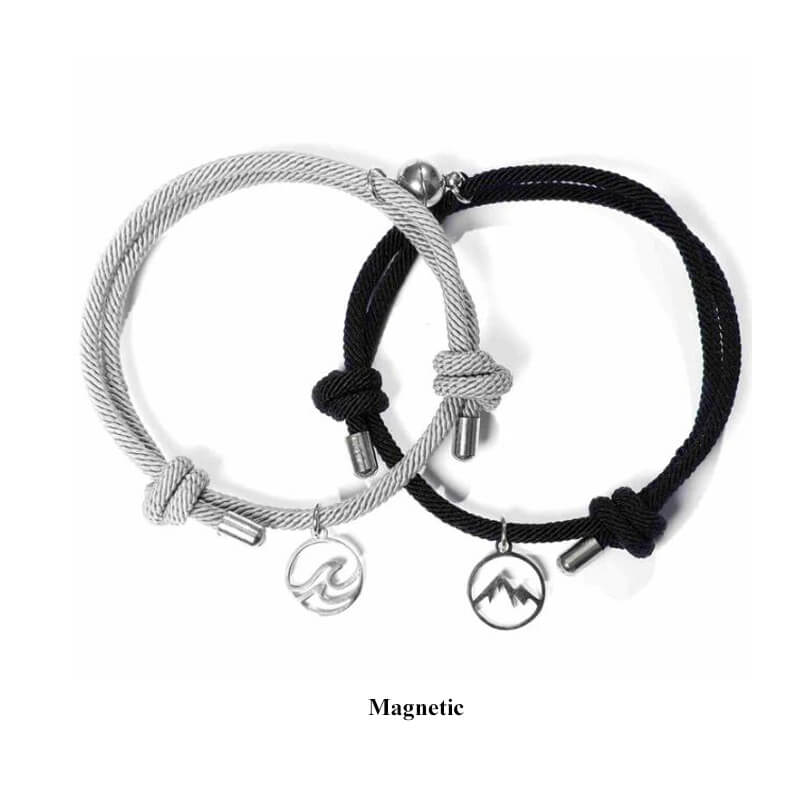 Magnetic Sea & Mountain Couple Bracelet Set